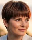 Brunette pixie met highlights