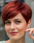 Rode pixie cut
