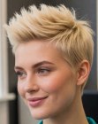 Blonde pixie cut