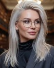 Lang platinablond haar
